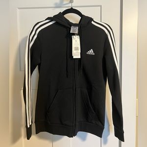 Adidas Women's Fleece 3-Stripes Full-Zip Hoodie, size small